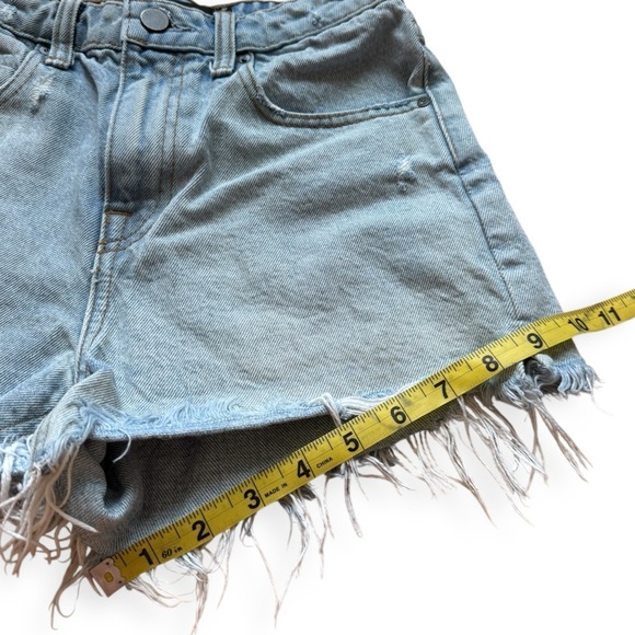 Alexander Wang Denim Jean Bite Short Shorts Distressed Size 24 Cotton Blue - Picture 7 of 9